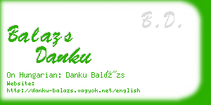 balazs danku business card